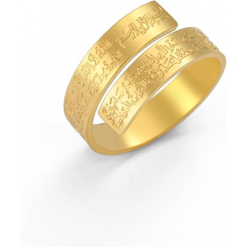 Checarzhn--No1 Bagues Islamiques Ayatul Kursi Pour Femmes Coran Musulman Allah Anneaux Ouvrables Allah Bague Ayatul Kursi Anneaux Calligraphiques Arabes Pour Hommes Cadeaux Islam Eid Ramadan