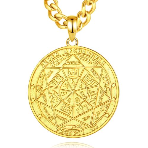 Checarzhn--No1 St. Christophe/St. Michel/St. Benoît/Saint Jude//Médaille Vierge Marie Croix Jésus 7 Sceaux D'archange Pendentif En Argent Sterling 925 Pour Hommes Femmes Amulettes Religieuses