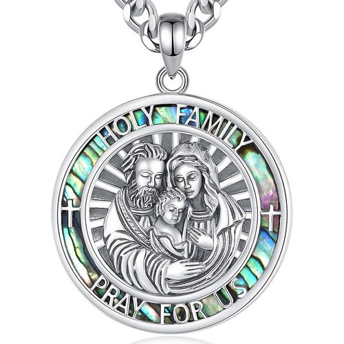 Checarzhn--No1 St. Christophe/St. Michel/St. Benoît/Saint Jude//Médaille Vierge Marie Croix Jésus 7 Sceaux D'archange Pendentif En Argent Sterling 925 Pour Hommes Femmes Amulettes Religieuses