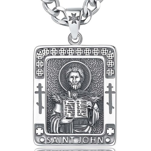 Checarzhn--No1 St. Christophe/St. Michel/St. Benoît/Saint Jude//Médaille Vierge Marie Croix Jésus 7 Sceaux D'archange Pendentif En Argent Sterling 925 Pour Hommes Femmes Amulettes Religieuses
