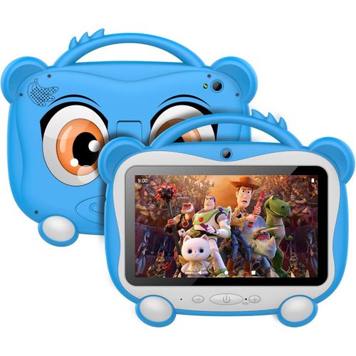 Lbgwp60 Tablette Android 10 7 Pouces Pour Enfants 2 Gb Ram+32 Gb Rom¿32Gb Tf,Wifi,Bluetooth,Battery 3600Mah,Education,Play Store,Contrôle Parental,Emplacement Microsd Avec Étui Eva-Bleu Clair