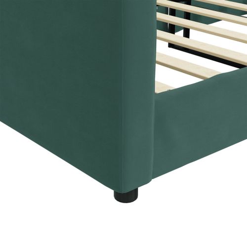 Vidaxl Lit De Repos Sans Matelas Vert Foncé 100x200 Cm Velours