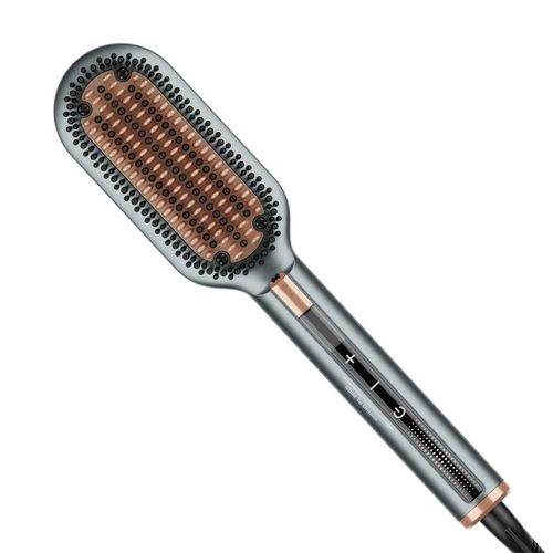 Peigne À Cheveux Raides À Ions Négatifs, Peigne Électrique De Beauté À Écran Tactile Intelligent, Norme Européenne -  Gris