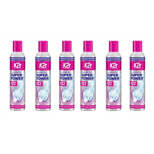 K2r Lot de 6 Aérosols 300mL Super Power Fizz ¿ Détachant avant-lavage ¿ décolle les taches
