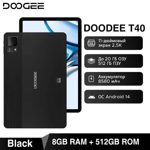Tablette PC 2 en 1 DOOGEE T40 8/512 Go Dual SIM 11 pouces Noir Version internationale