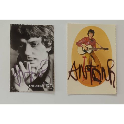 2 Cartes Postales Dédicacées Antoine Le Chanteur