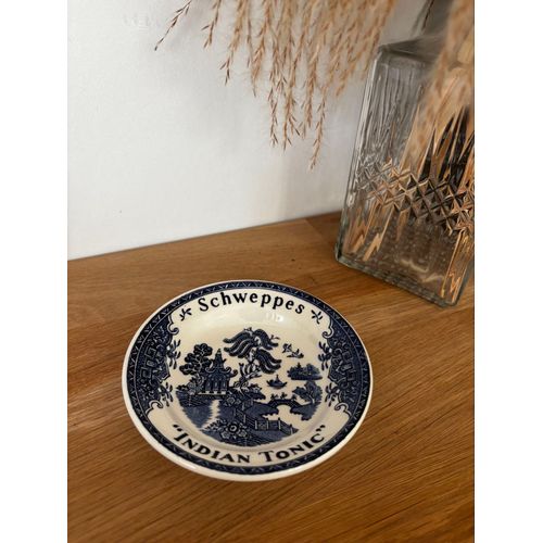 Vintage Ancien Vide Poche Ramasse Monnaie Bar Publicitaire Schweppes Indian Tonic