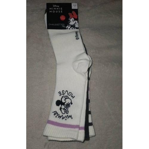 3 Paires De Chaussettes Disney Minnie Mouse Taille 39/42