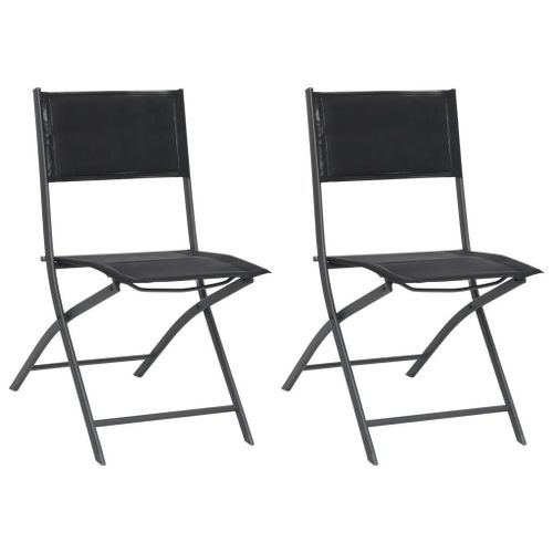 Chaises De Jardin Pliables Lot De 2 Acier Et Textilene