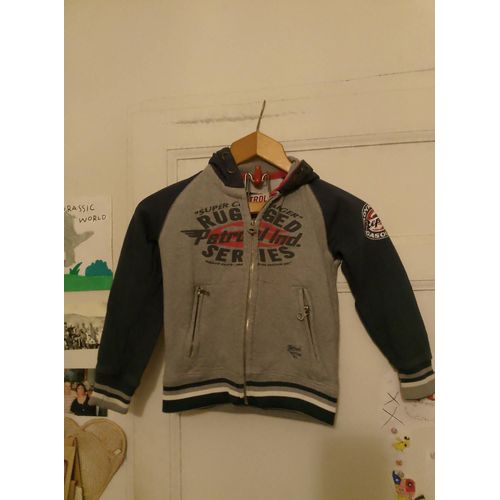 Gilet Zippé À Capuche Gris Motifs Colorés 6 Ans Petrol Industries.