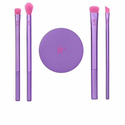 Ensemble De Pinceaux De Maquillage Techniques Réelles Sourcils Stylisme Fuchsia 5 Pièces 
