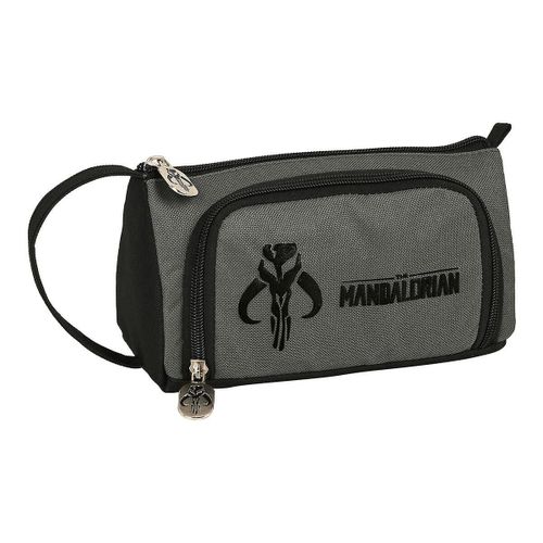 Trousse D'Écolier The Mandalorian Noir Gris (20 X 11 X 8.5 Cm)