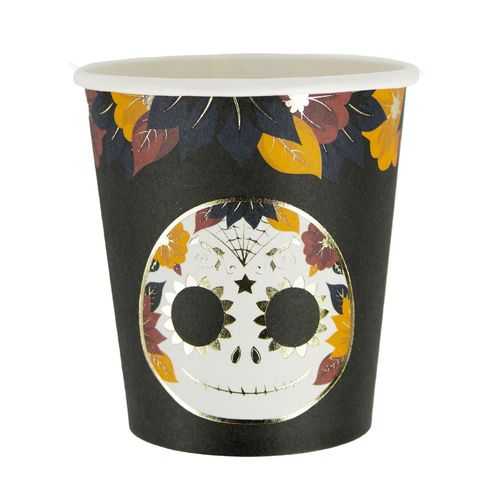 8 Gobelets En Carton Dia De Los Muertos 200 Ml Modèle Unique