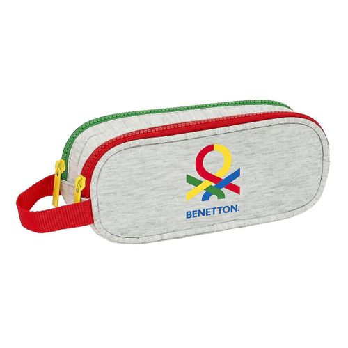 Trousse Fourre-Tout Double Benetton Pop Gris (21 X 8 X 6 Cm)