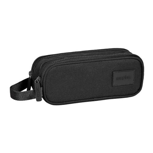 Trousse Fourre-Tout Double Safta Noir 21 X 8 X 6 Cm