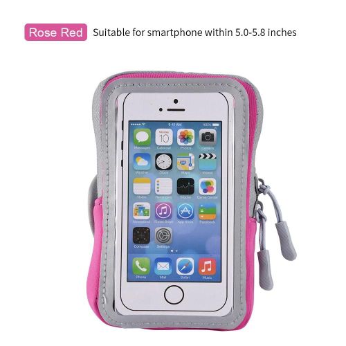 Brassard De Sport Support De Téléphone Sac D'extérieur Universel Porte-Clés Rose Rouge Pour Téléphone 5.0-5.8 Pouces