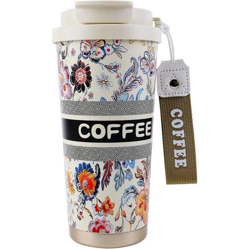 SHIBA-Tasse a Cafe Thermos Isotherme,Mug Isotherme 500ml,Thermos avec Couvercle Étanche,Double paroi en acier Inoxydable Tasses à [8