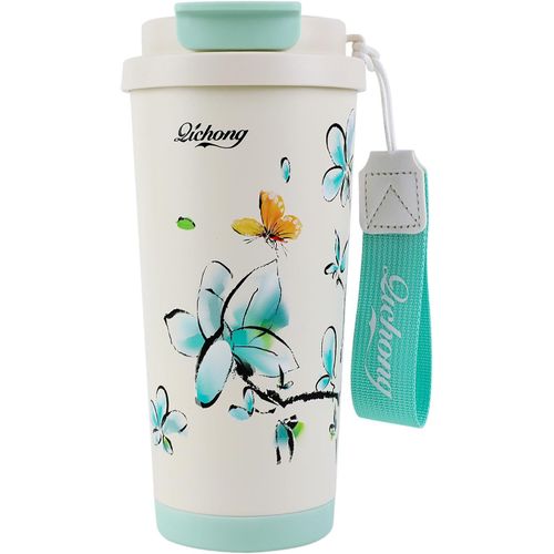 SHIBA-Tasse a Cafe Thermos Isotherme,Mug Isotherme 500ml,Thermos avec Couvercle Étanche,Double paroi en acier Inoxydable Tasses à [2