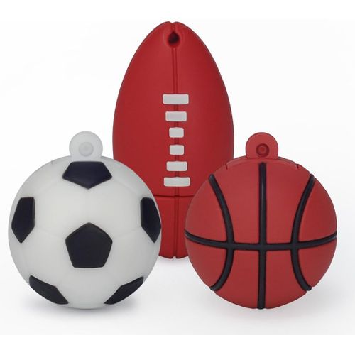 SHIBA-LEIZHAN Clé USB Ballon de Foot Basket Rugby,Flash Drive USB 2.0 Pendrive en Silicone-16Go[988]
