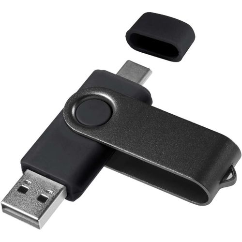 SHIBA-Clé USB C 8 Go OTG, USB 3.0 et Type C Flash Drive pour Smartphone Android - Métal Noir[607]