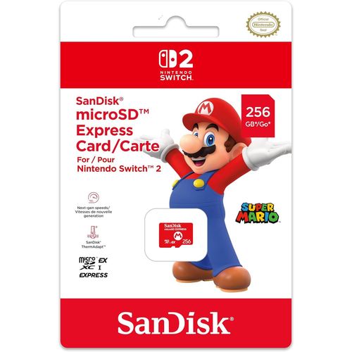 Carte mémoire SanDisk micro SD express 256 Go pour Nintendo Switch 2