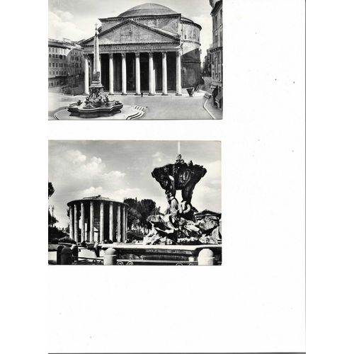 6 Cartes Postales Semi Modernes En Noir Et Blanc Non Circulées Fontaines Diverses Italie Rome
