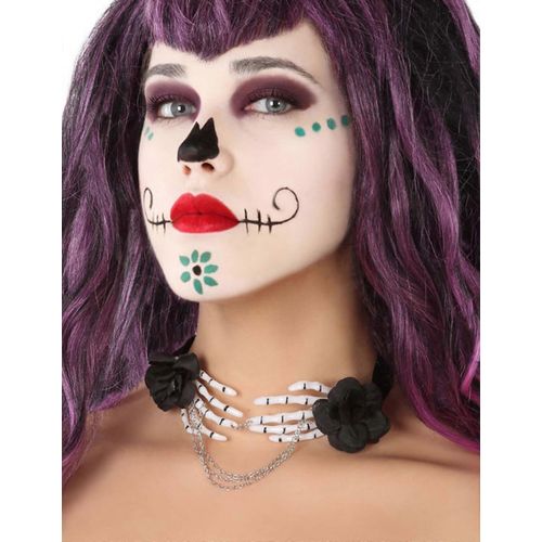 Collier Mains De Squelette Dia De Los Muertos Adulte