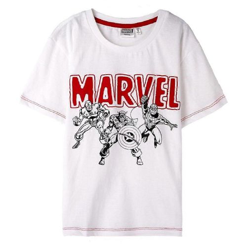 T-Shirt À Manches Courtes Pour Enfant Marvel White