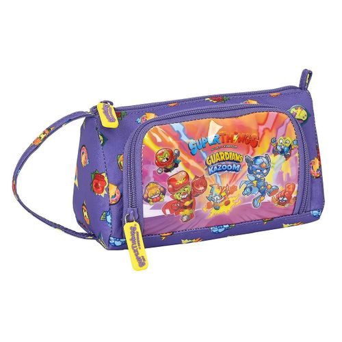 Trousse Scolaire Avec Accessoires Superthings Guardians Of Kazoom Jaune Violet (32 Pièces)