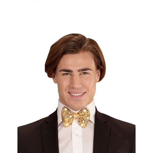 Noeud Papillon Doré Avec Sequins Et Led Clignotantes Adulte
