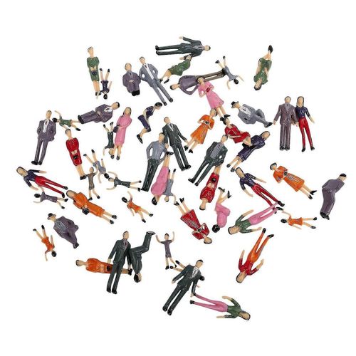 50pcs G Échelle 1 :30 Mix Peint Personnes Train Parc Rue Passagers Figures-4