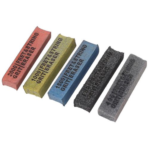 Pack de 5 effaceurs de frettes compatibles avec la guitare, le nettoyant de polissage des frettes, les outils de polissage des frettes, la corde de frette propre (100 & 400 & 1