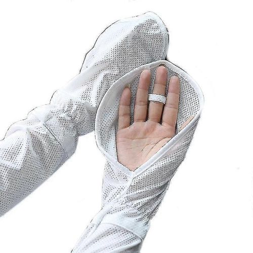 Uv Sun Protection Arm Sleeves -Horseshoe Cuff Pour Homme Femme-Blanc