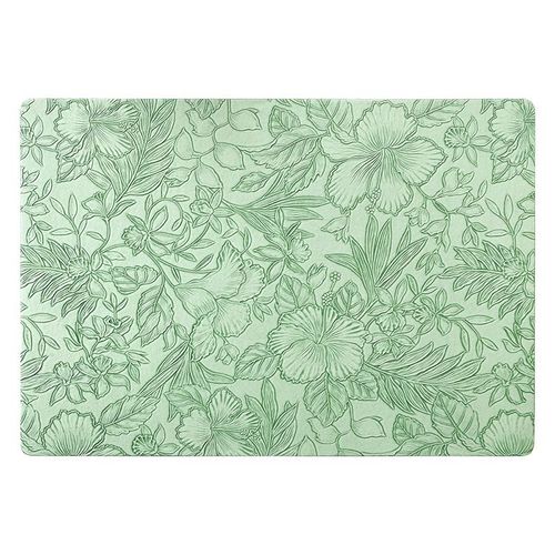 Lot De 4 Sets De Table En Cuir Gaufré Vert