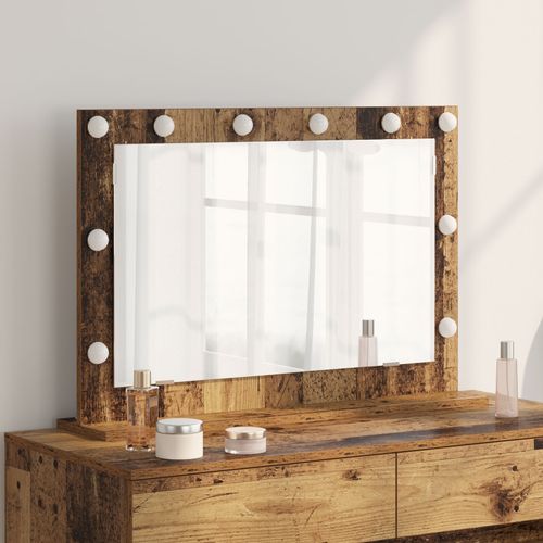 vidaXL Miroir de vanité Bois ancien Bois récupéré solide et verre