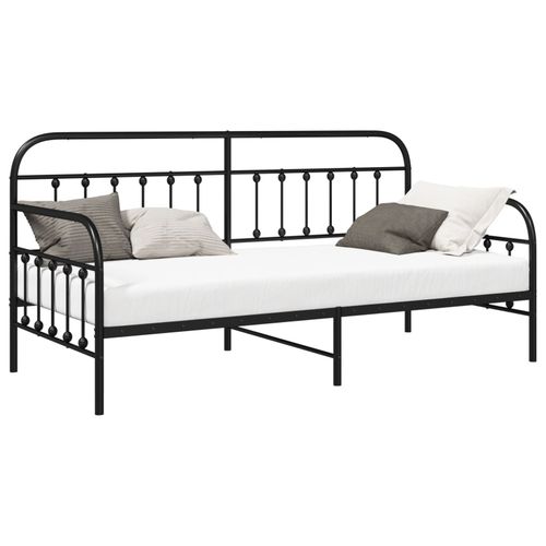 Vidaxl Cadre De Lit Daybed Noir 90x200 Cm Acier