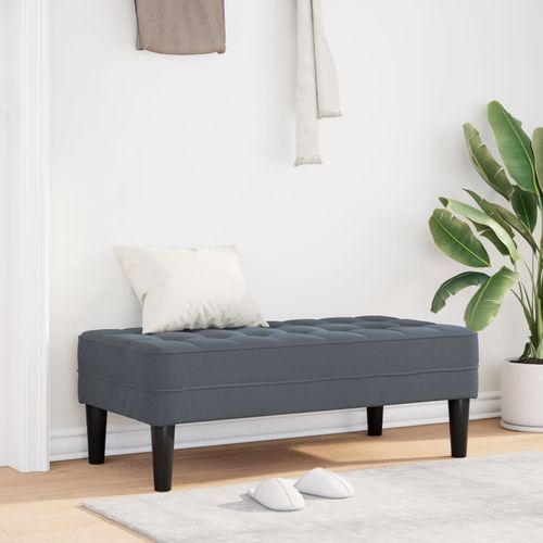 Vidaxl Gris Foncé Bois Moyen Durable Banc Rembourré Rectangulaire