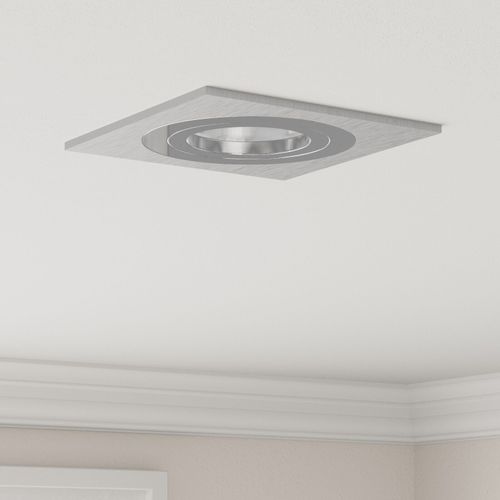 vidaXL Projecteurs Encastrés 6 pcs Carrés GU10 Argent 91x91 mm