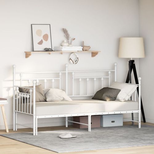 Lit Daybed Vidaxl Avec Tiroir Blanc 80x200 Cm En Acier