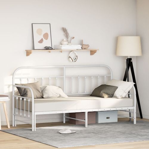 Cadre De Lit Daybed Vidaxl Avec Lit Gigogne Blanc 75x190 Cm Acier