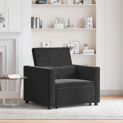 Vidaxl Fauteuils , Relax Et Chaises-Lits Noir Polyester, Cadre En Bois