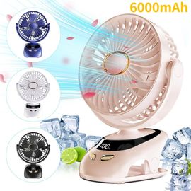 Petit Ventilateur De Bureau À Clipser,Portable,Personnel,Usb,Maison,Bureau,Voyage,Lit,Poussette,Camping,Extérieur,Voiturette De Golf - Type Pink(6000mah)