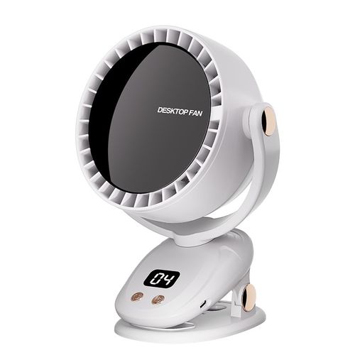 Ventilateur de plafond électrique ultra-silencieux,ventilateur de camping,ventilateur à clipser,ventilateur de refroidissement extérieur domestique,6 modes,4000mAh - Type White