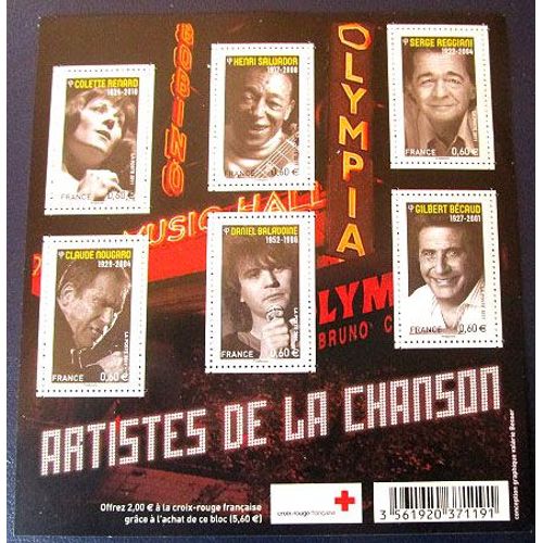 2011. Feuillet F4605: Grands Noms De La Chanson Française.