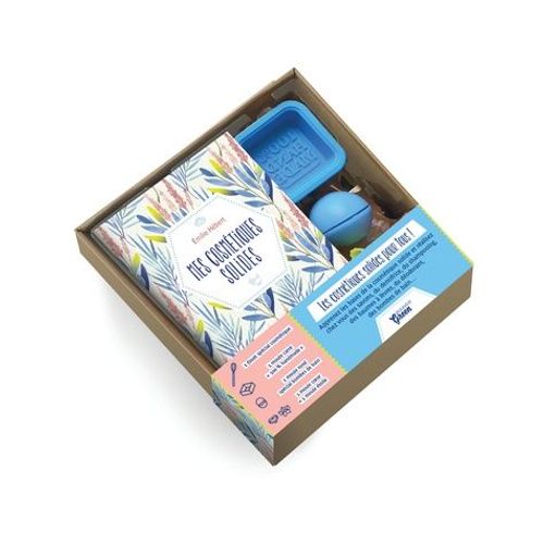 Mon Coffret Cosmétiques Solides - Contient : 1 Livre, 1 Fouet Spécial Cosmétiques, 1 Moule Carré, 1 Moule Rond, 1 Moule Coeur Et 1 Moule Étoile