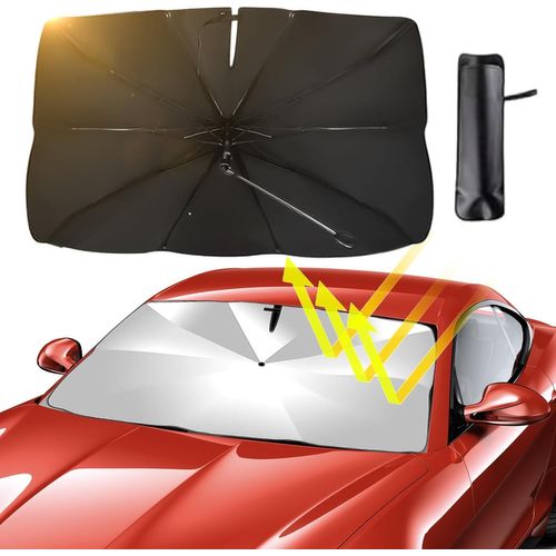 Pare Soleil Pare Brise Avant,Pare Soleil Parapluie Pour Voiture,136.5 * 76cm Parapluie Pare Soleil Voiture,360° Universel Po[74]