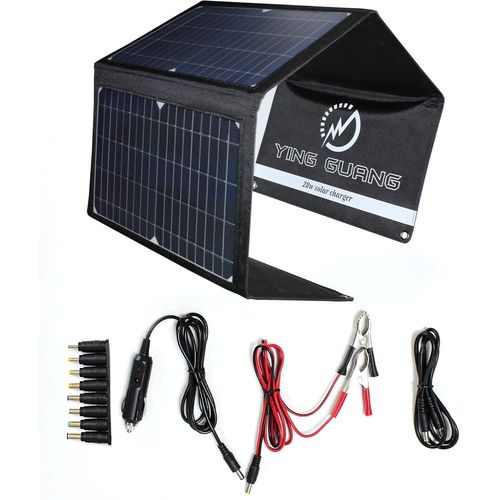 Chargeur Solaire Pliable 28w Panneau Solaire 2 Ports Usb 1 Port Cc Portable Étanche Qc3.0 Charge Rapide Pour Le Camping, Les Téléphones Portables, La Banque D'alimentation[H852]