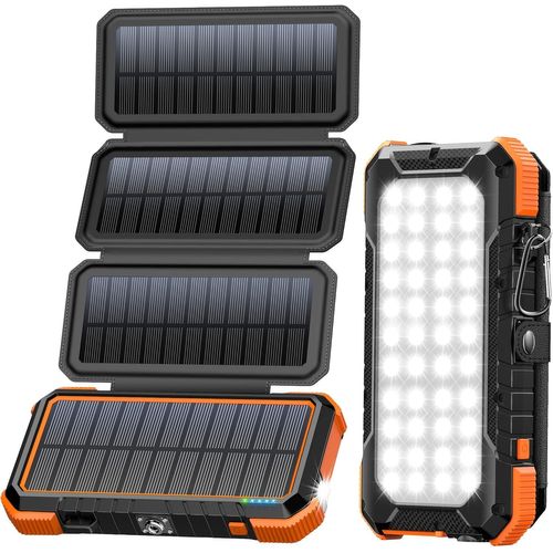 Solar Power Bank 20000mah Chargeur Solaire Portable Panneau Solaire Extérieur Power Bank Pd 18w Charge Rapide Avec Panneaux Solaires Pliables Mobile Phone Power Banks Pour Camping Usb Solar[H948]