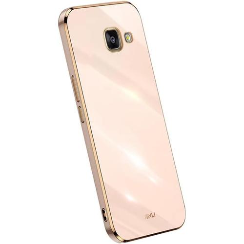 Phone Coque Convient À Samsung Galaxy A3 2016 (4.7"" Inches), Étui De Téléphone Portable En Silicone Avec Cadre De Galvanoplastie - Rose