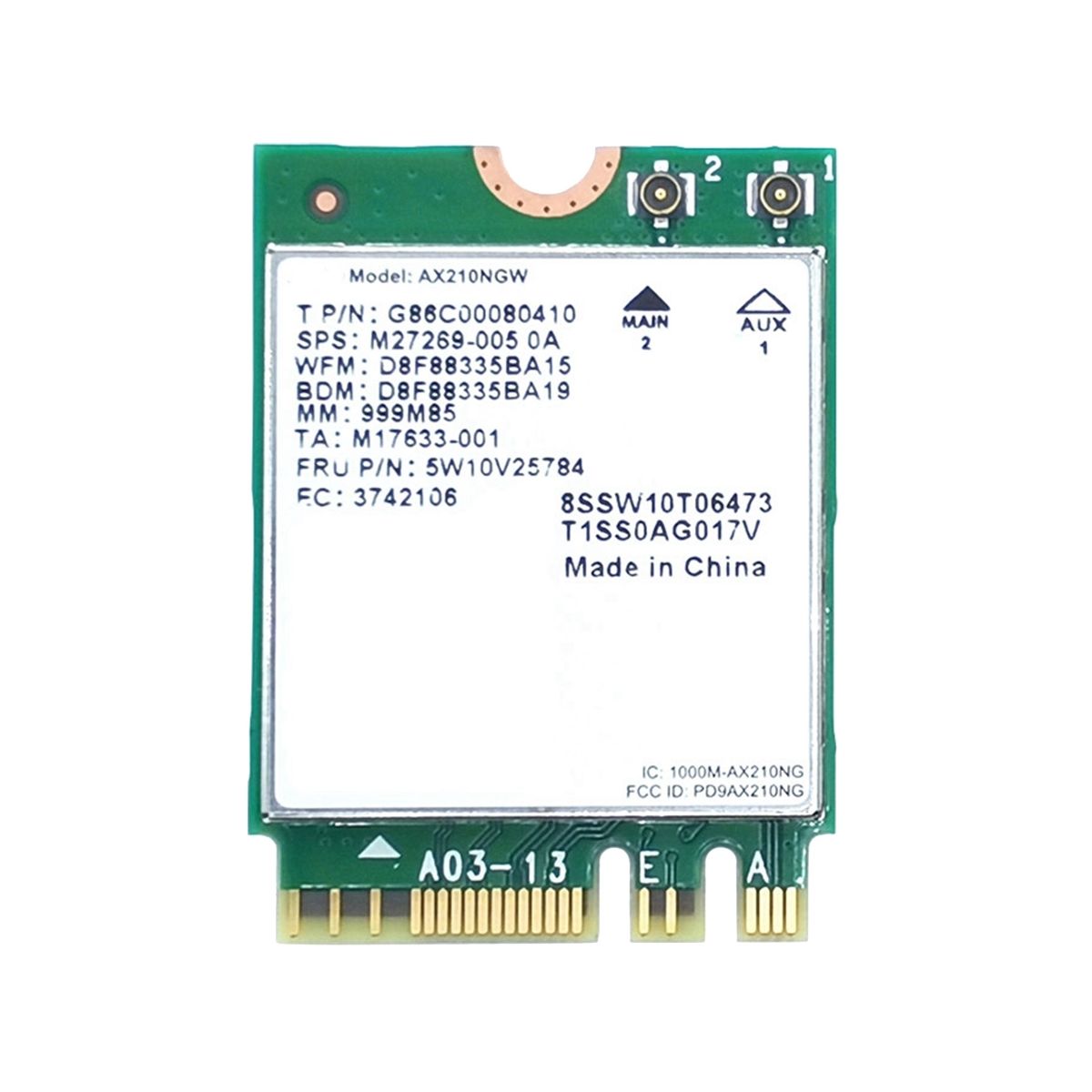 Carte WiFi AX210 Carte RSeau AX210NGW Dual Band 2.4Ghz/5G W...